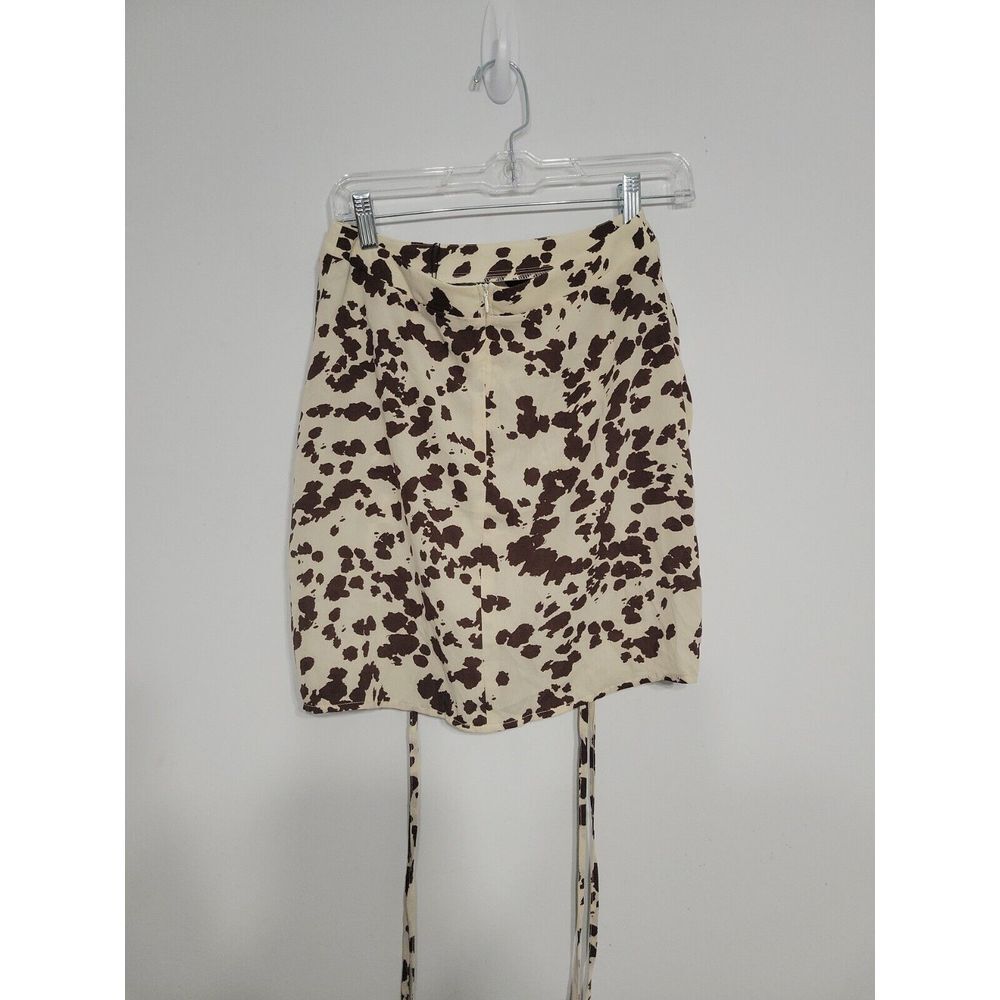 Nasty Gal Ruched Skirt Size 4 Small Ruched‎ Mink Cowprint NWT - Picture 6 of 6